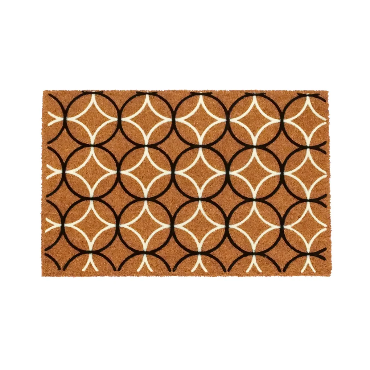 Natural Organic Coir Mat with Swiss Flocked Design – 60cm x 90cm